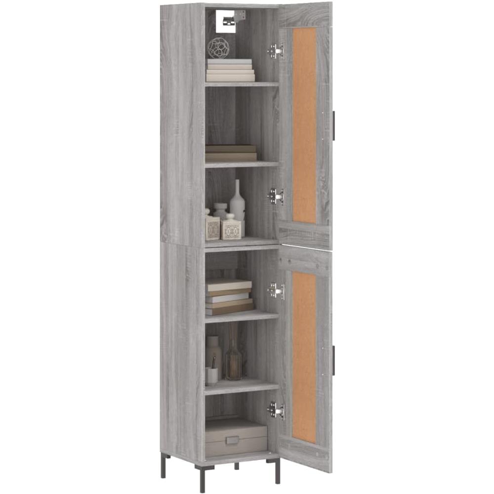 Credenza Grigio Sonoma 34,5x34x180 Cm In Legno Multistrato - Foto 3