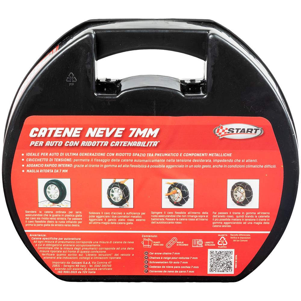 Set Di 2 Pezzi Catene Da Neve - 7 Millimetri - Gruppo 130 - Massima Aderenza E Sicurezza Con Sistema Di Tensionamento - Foto 3