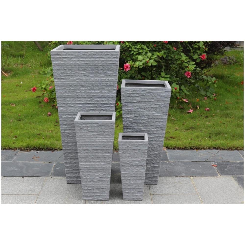 Set Di 4 Vasi Grigio Chiaro Per Esterno Giardino, Portico, Ristorante, Gelateria Bar Hotel Albergo Piscina - Foto 1