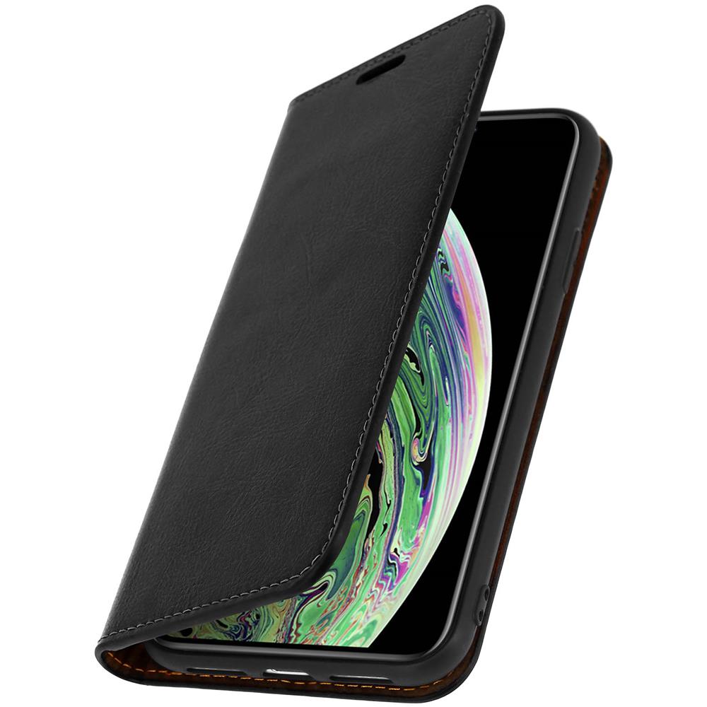 Custodia Apple Iphone Xs Max In Pelle Portafoglio Funzione Supporto Nero - Foto 2