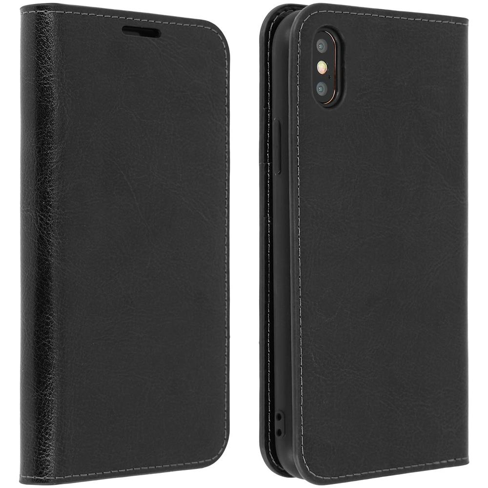 Custodia Apple Iphone Xs Max In Pelle Portafoglio Funzione Supporto Nero - Foto 1