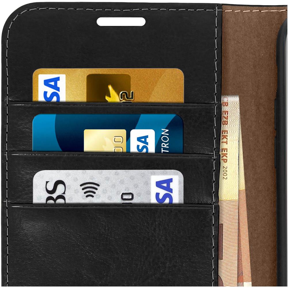 Custodia Apple Iphone Xs Max In Pelle Portafoglio Funzione Supporto Nero - Foto 5