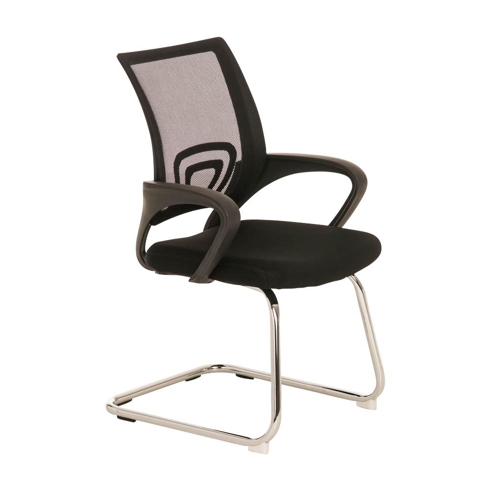 Sedia Cantilever con Braccioli Eureka I Sedia Visitatore Ufficio in Rete Traspirante I Sedia A Sbalzo per Sale Attesa E Conferenze Nero - Foto 1