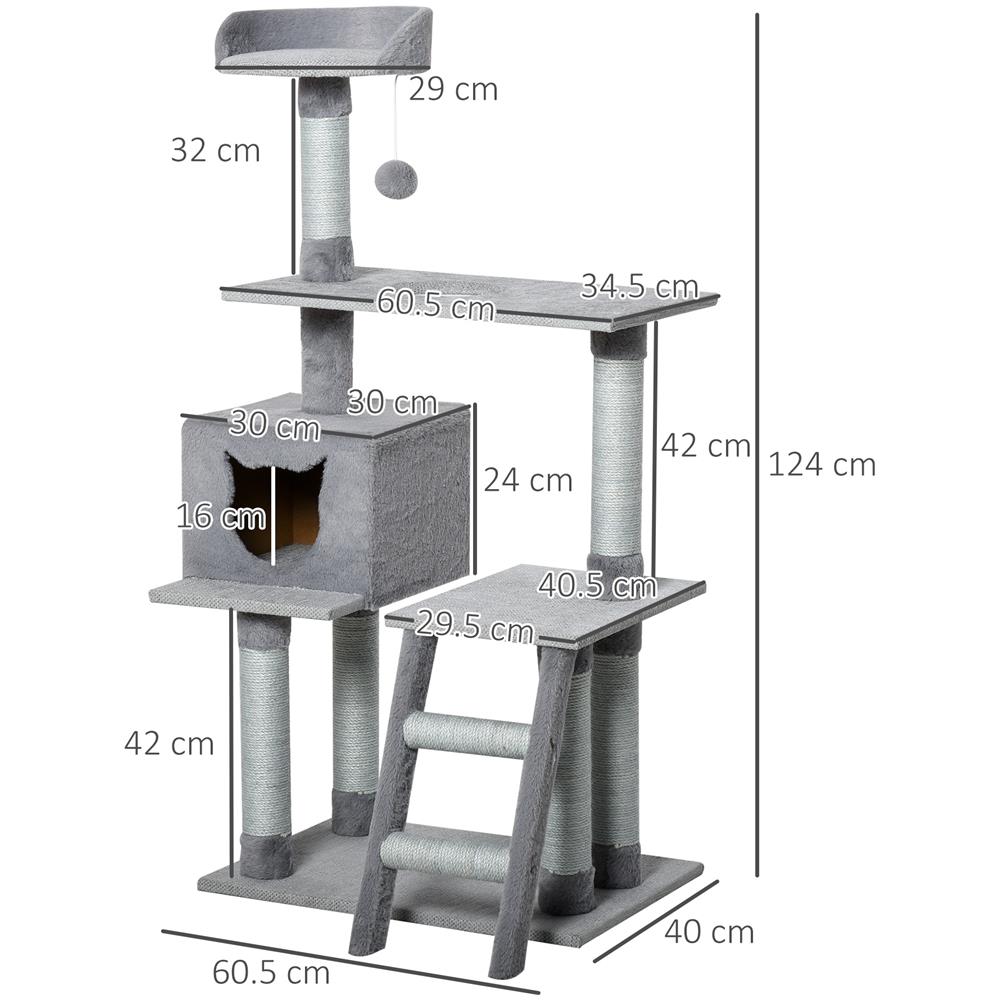 Palestra Per Gatti Multilivello Con Casetta E Tiragraffi Corda Di Juta - Foto 3
