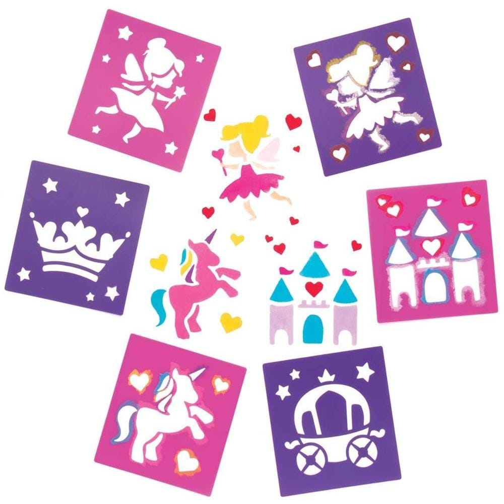 Fairy Princess Stencil Set Per Arti E Mestieri - Giocattoli Della Novit Per I Bambini Partito Perfetto Loot O Premio Bag Filler (confezione Da 6)  - Foto 1