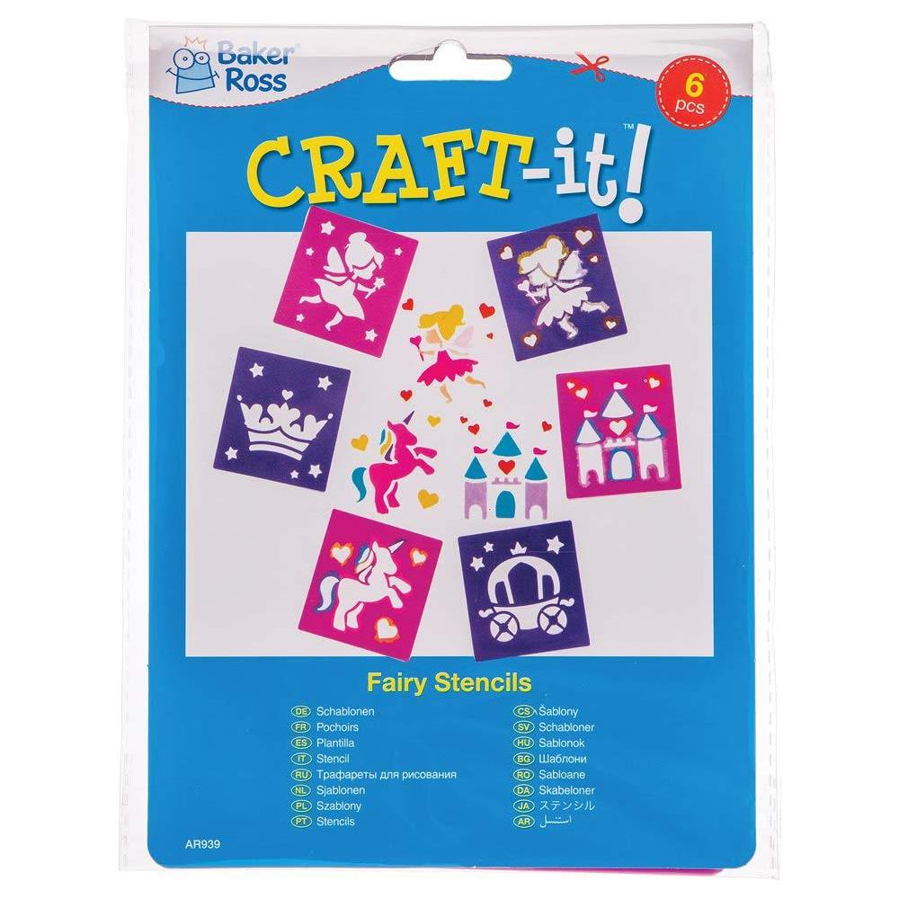 Fairy Princess Stencil Set Per Arti E Mestieri - Giocattoli Della Novit Per I Bambini Partito Perfetto Loot O Premio Bag Filler (confezione Da 6)  - Foto 2