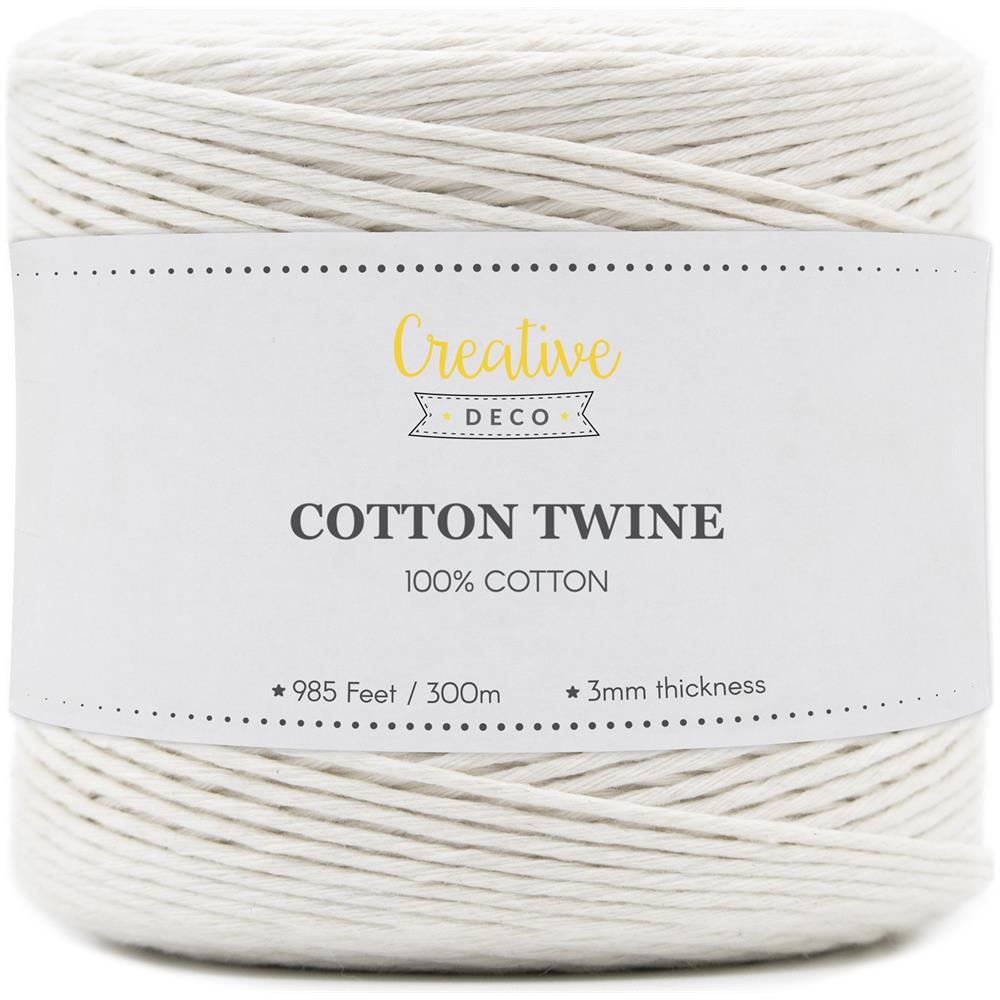 3mm X 300m Macrame Corda Bianco | Filo Cotone Uncinetto | 3 Mm (+-0.5mm) | 12 Strati | Grande Spago Da Cucina Rotolo Spessi Naturali Forte | Decorazione Casa Artigianato Artistico Foto - Foto 1