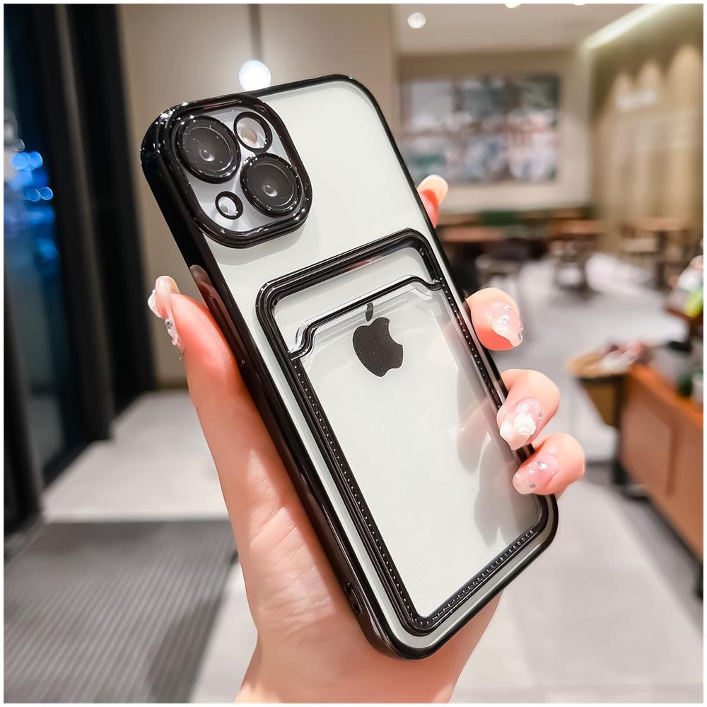 Custodia Per Telefono Paraurti Protettivo Sul Retro Con Protezione Completa Dell'obiettivo Del Telefono Nero Iphone 13 - Foto 5