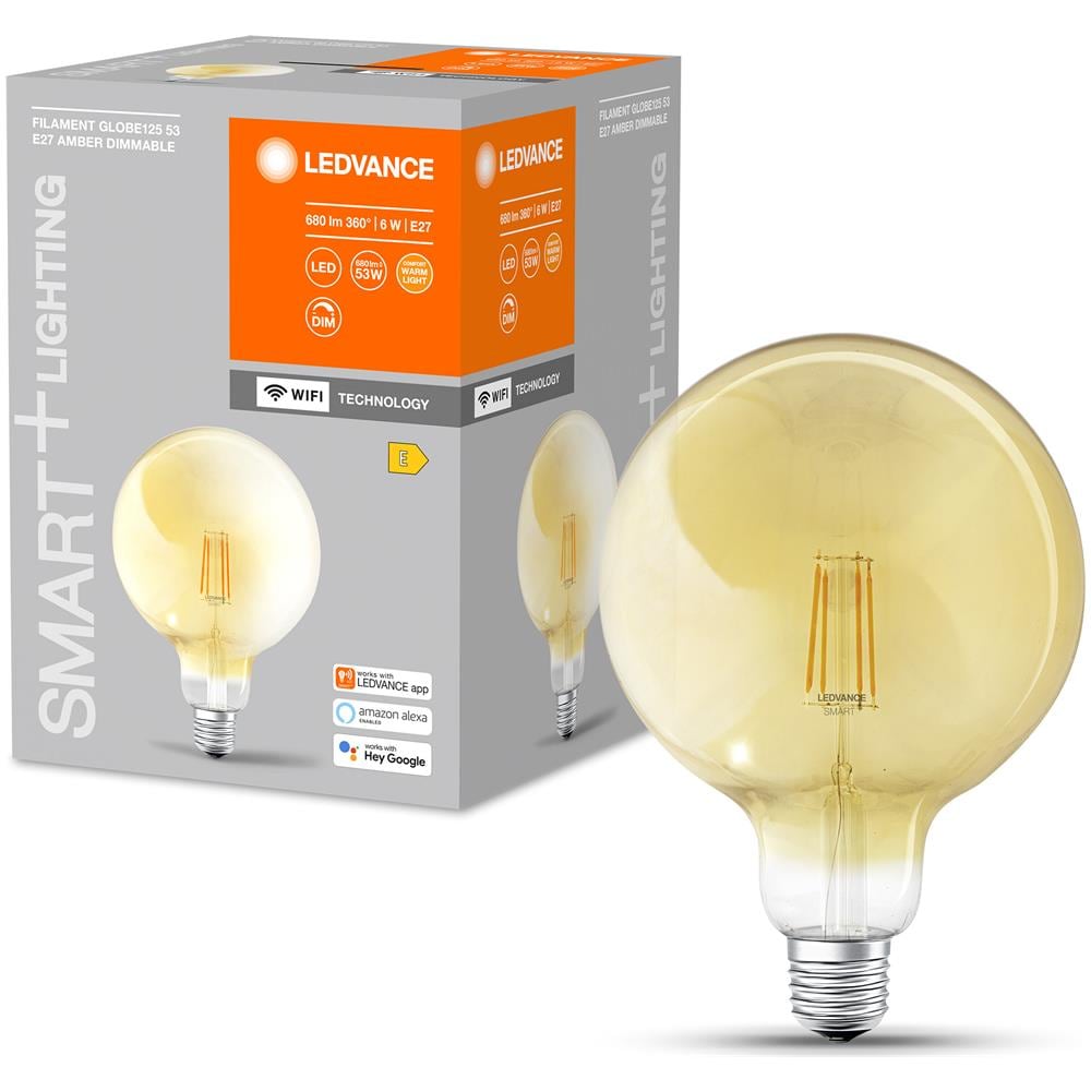 Ledvance Forma Classica A Globo Con Filamento Con Tecnologia Wifi, 6w, Bianco Caldo, E27, Confezione Da 1 - Foto 2