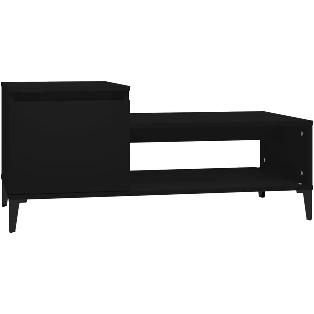 Tavolino Da Salotto Nero 100x50x45 Cm In Legno Multistrato - Foto 2