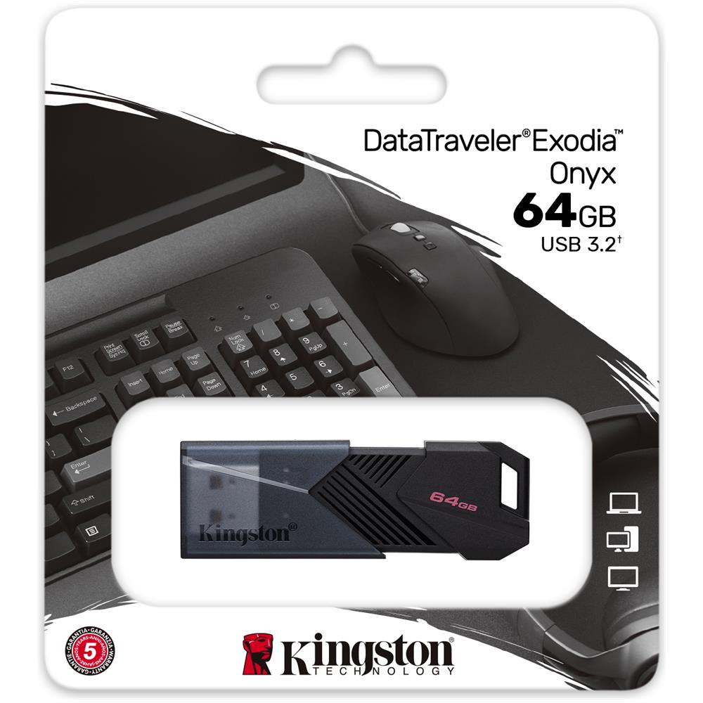 Chiavetta USB 64 GB DataTraveler Exodia Onyx USB Tipo A 3.2 Gen 1 Colore Nero - Foto 5
