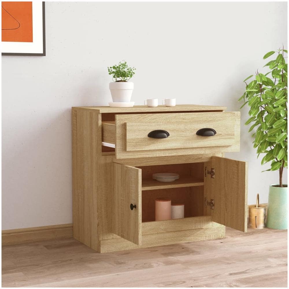 Credenza Rovere Sonoma 70x35,5x67,5 Cm In Legno Multistrato - Foto 3