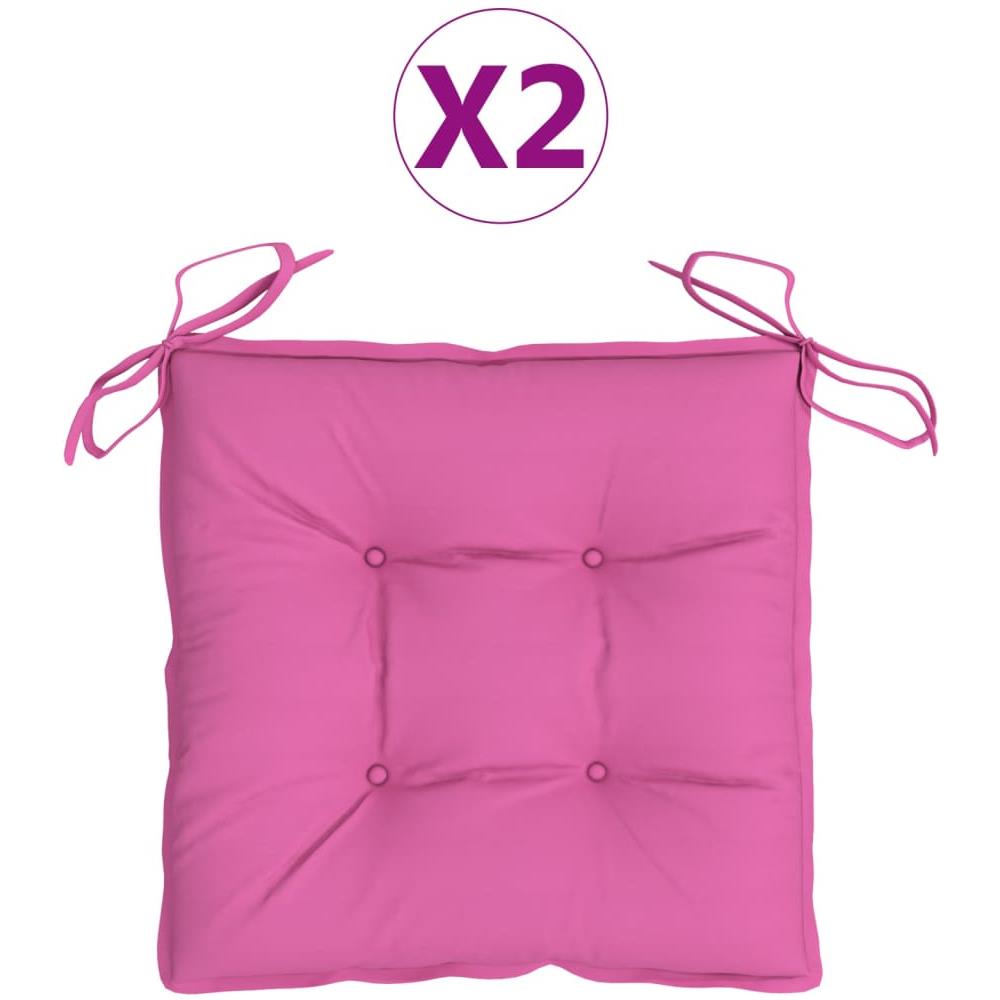 Cuscini Per Sedia 2pz Rosa 40x40x7 Cm Tessuto - Foto 2