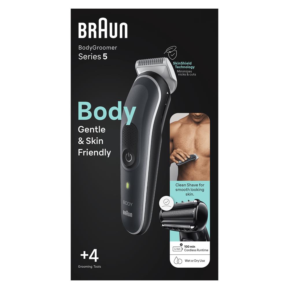 Series 5 5360 Depilatore Corpo da Uomo Ricaricabile con Tecnologia SkinShield Impermeabile - Grigio - Foto 4