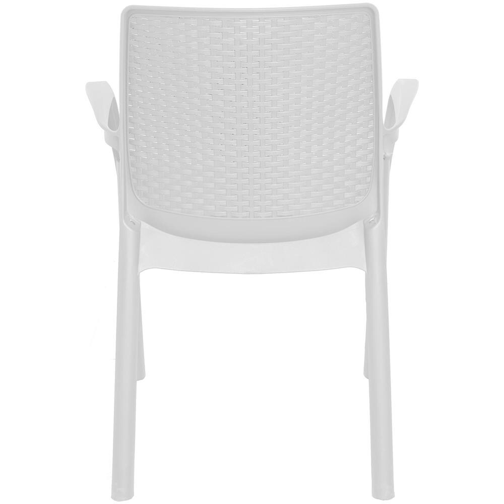 Sedia Da Esterno Torino, Seduta Da Giardino, Sedia Per Tavolo Da Pranzo, Poltrona Outdoor Effetto Rattan, 100 % Made In Italy, 54x60h82 Cm, Bianco - Foto 4