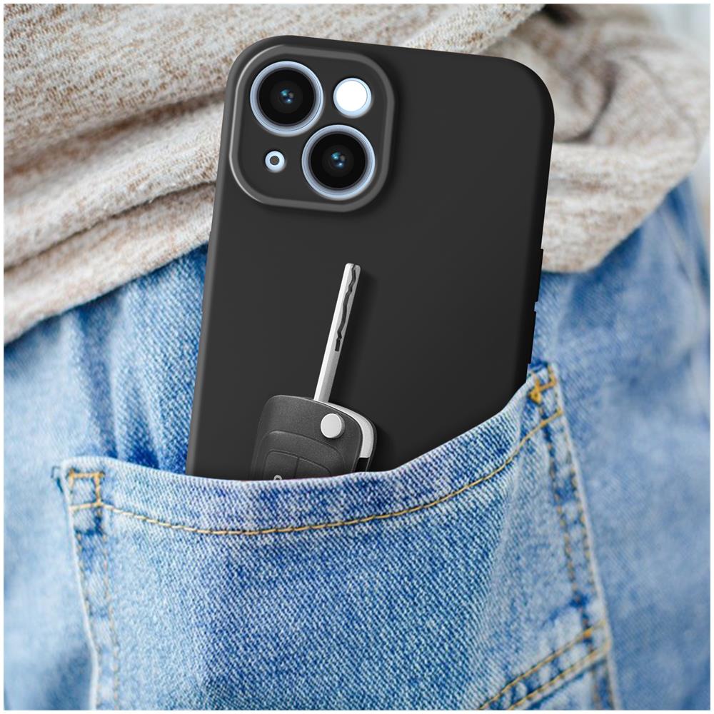 Cover Per Iphone 15 Fotocamera Protetta Soft-touch Serie Sweet Nera - Foto 5