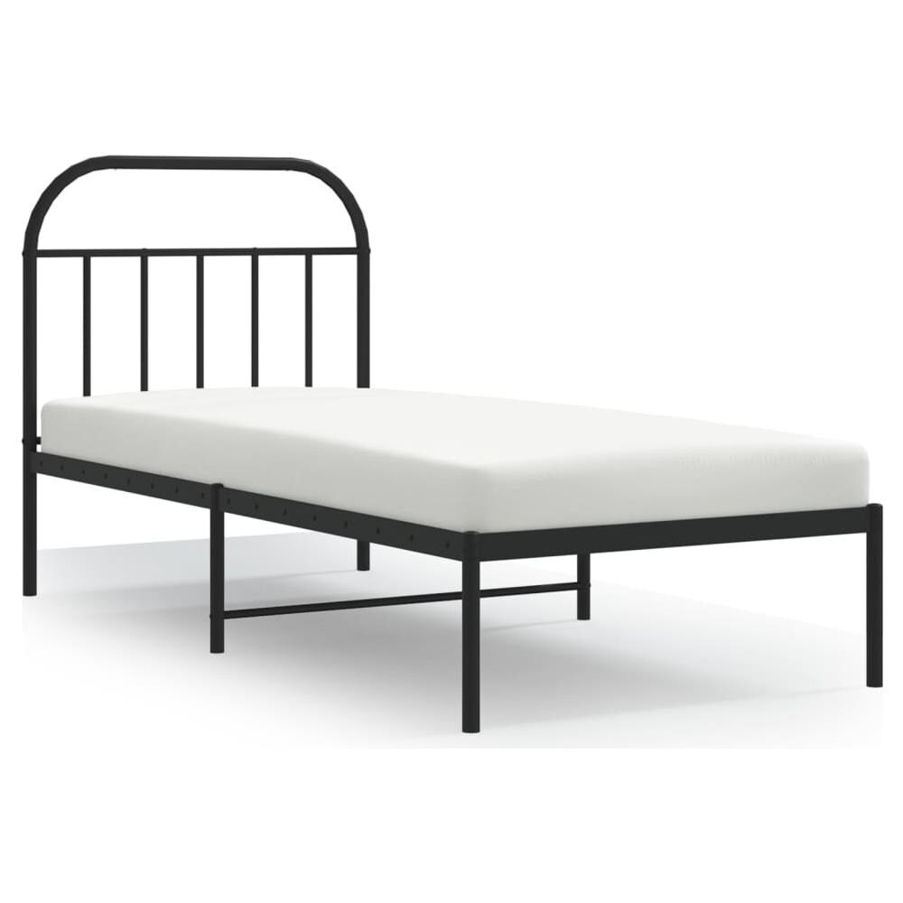 Giroletto Con Testiera In Metallo Nero 90x190 Cm - Foto 2