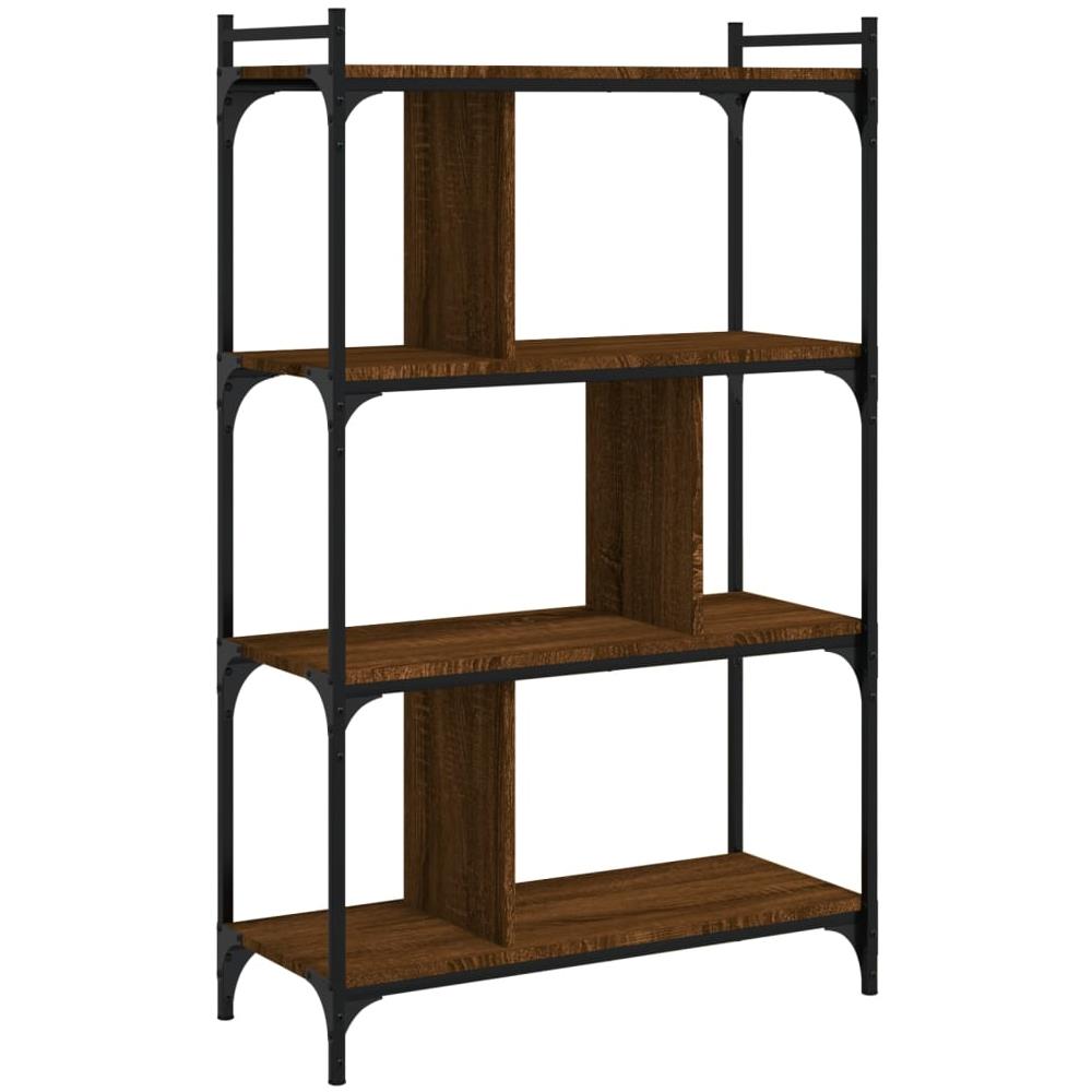 Libreria Rovere Marrone 4 Ripiani 76x32x123cm Legno Multistrato - Foto 2
