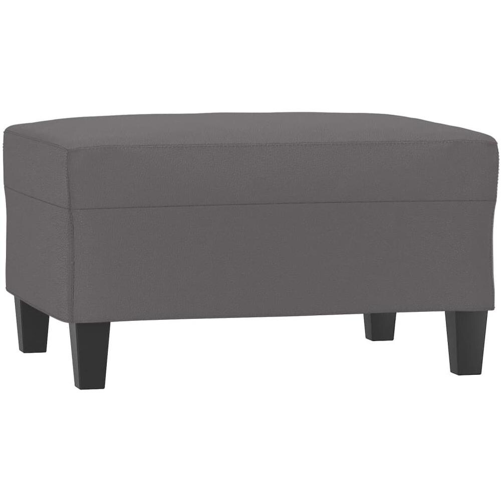 Poggiapiedi Grigio 70x55x41 Cm In Similpelle - Foto 2