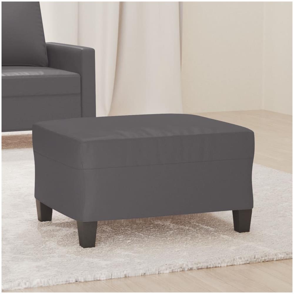 Poggiapiedi Grigio 70x55x41 Cm In Similpelle - Foto 1