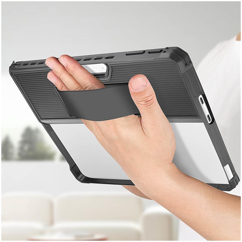 Cover Microsoft Surface Pro 9 Silicone Bumper Manico Sostegno Serie Handy Nera - Foto 2