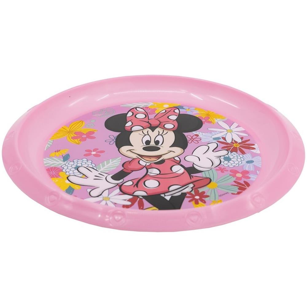 Disney Piatto Piano Rosa Per Bambine In Plastica Minnie Resistente Agli Urti Accidentali E Riutilizzabile - Foto 3