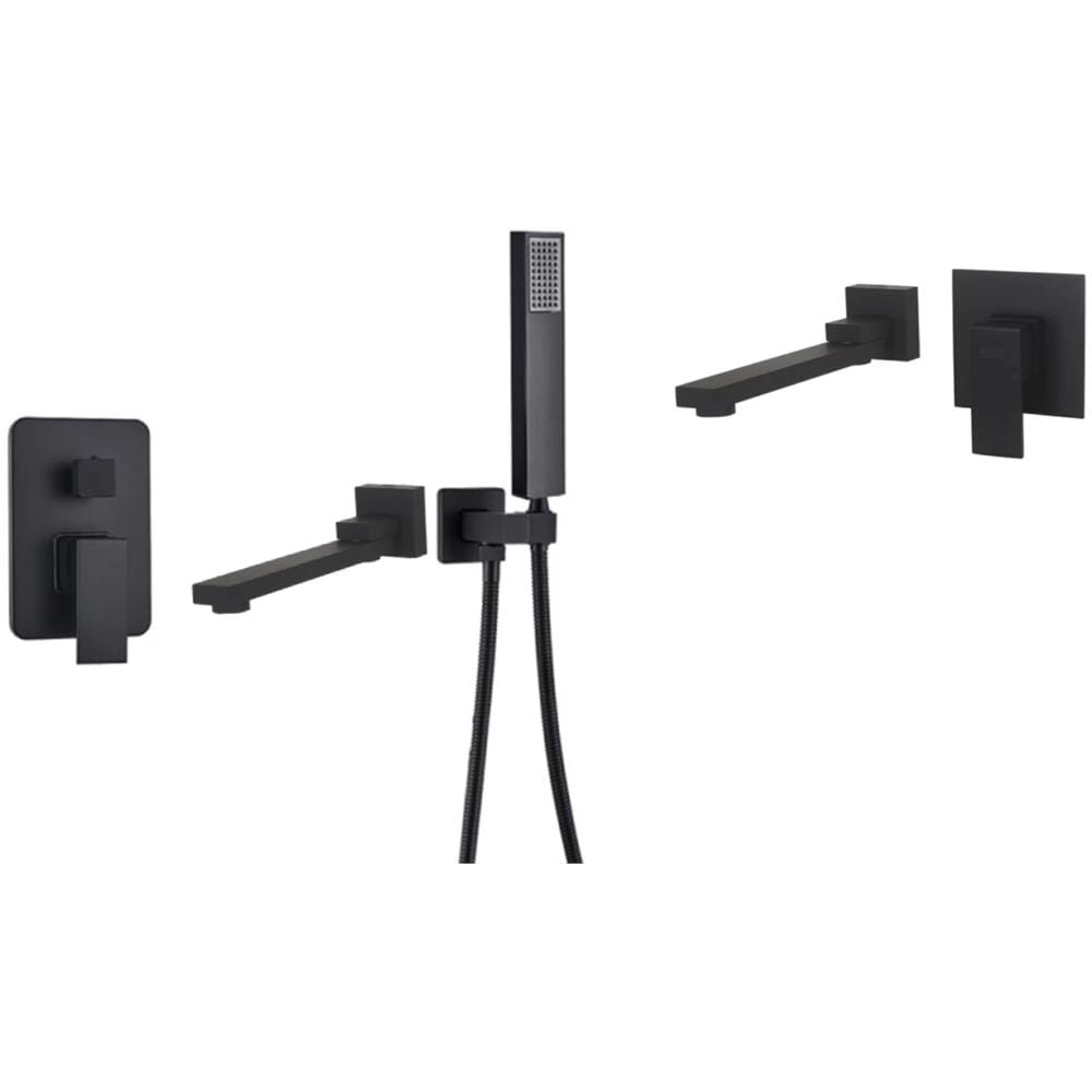 Set miscelatore per vasca e lavabo, Blackswan, tipo M73, modello nero opaco, misura 21,2 cm - Foto 1
