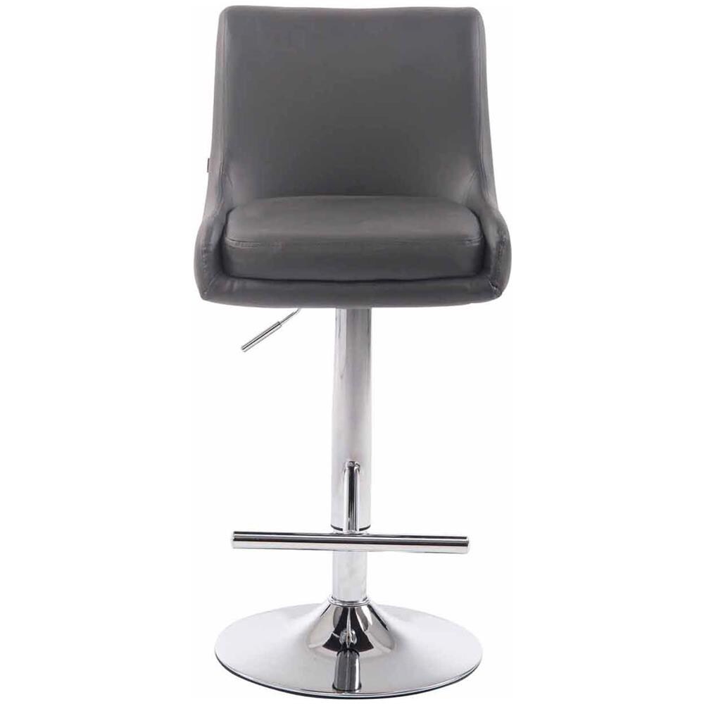 Set 2 Sgabelli Bancone Imbottiti Club in Similpelle - Coppia Sedie Alte Cucina con Schienale e Poggiapiedi, Altezza Regolabile 67-87 cm Grigio - Foto 2
