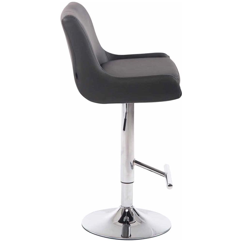 Set 2 Sgabelli Bancone Imbottiti Club in Similpelle - Coppia Sedie Alte Cucina con Schienale e Poggiapiedi, Altezza Regolabile 67-87 cm Grigio - Foto 3