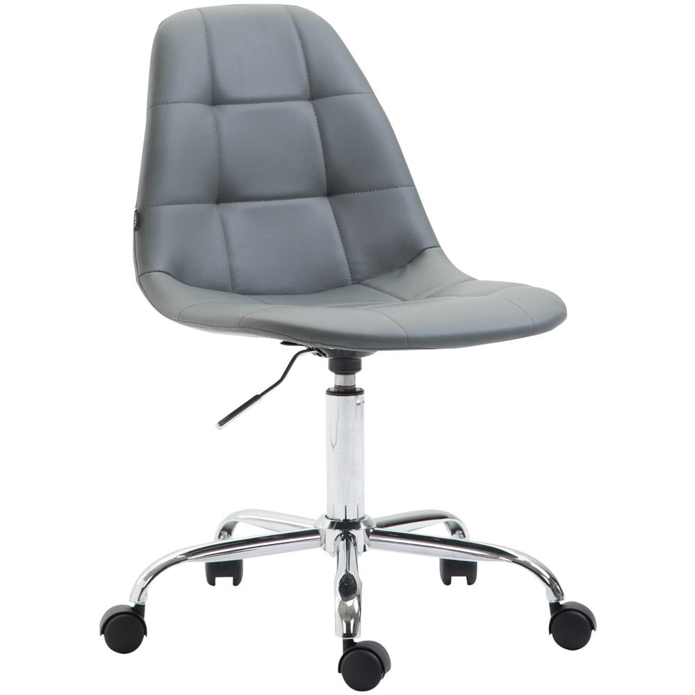 Sedia Ufficio Reims Similpelle I Sedia Lavoro con Ruote I Sedia Pc Imbottita da Scrivania, Regolabile E Girevole Grigio - Foto 1
