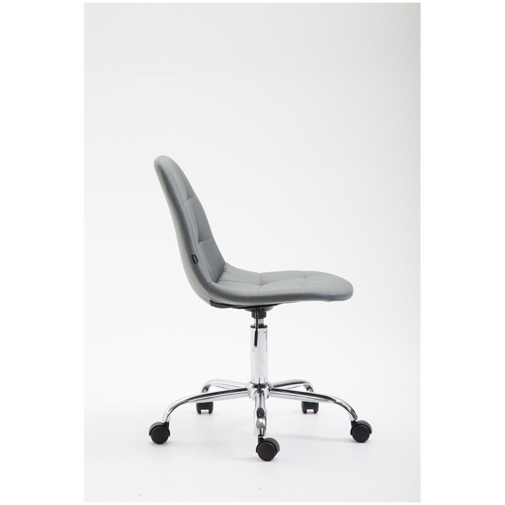Sedia Ufficio Reims Similpelle I Sedia Lavoro con Ruote I Sedia Pc Imbottita da Scrivania, Regolabile E Girevole Grigio - Foto 3