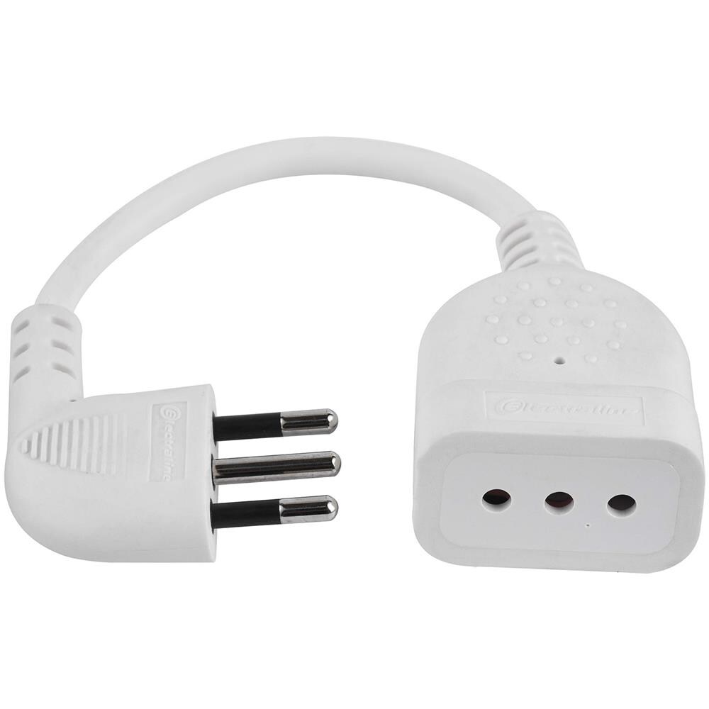 46005 Mini Prolunga Salvaspazio Con Spina Piccola 10a, Cavo 20 Cm, Bianco - Foto 1