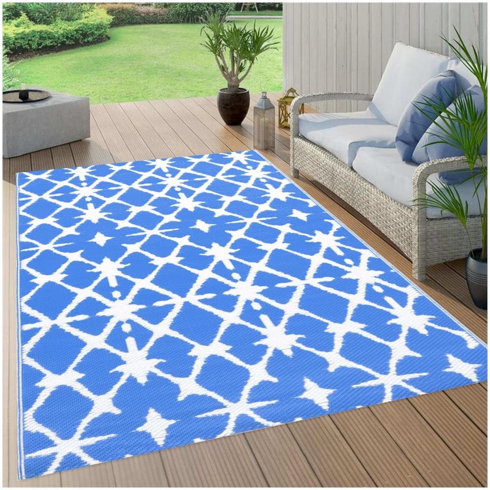 Tappeto Da Esterni Blu E Bianco 120x180 Cm In Pp - Foto 1
