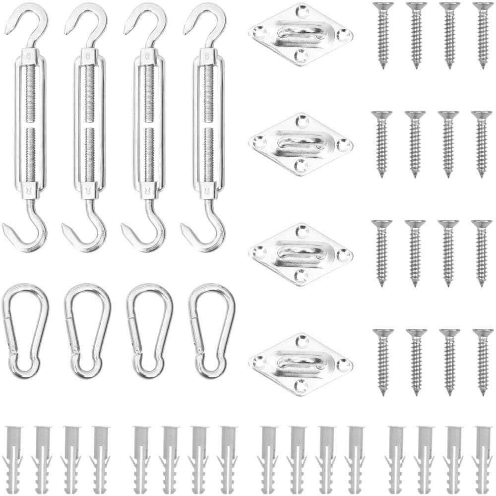 Set Accessori Per Vela Parasole 12 Pz In Acciaio Inossidabile - Foto 1