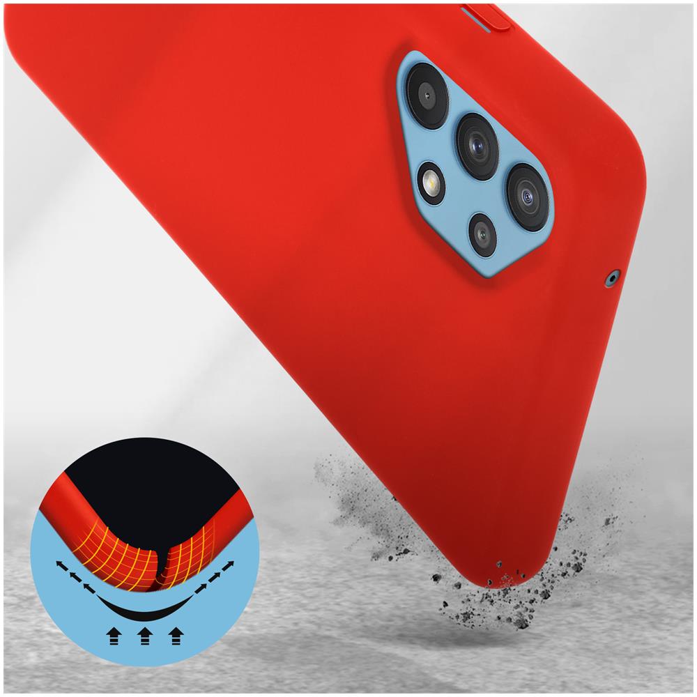 Cover In Silicone Semirigido Samsung Galaxy A32 5g Con Finitura Soft Touch Rossa - Foto 2