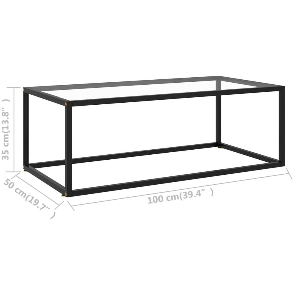 Tavolino Da T Nero Con Vetro Temperato 100x50x35 Cm - Foto 6