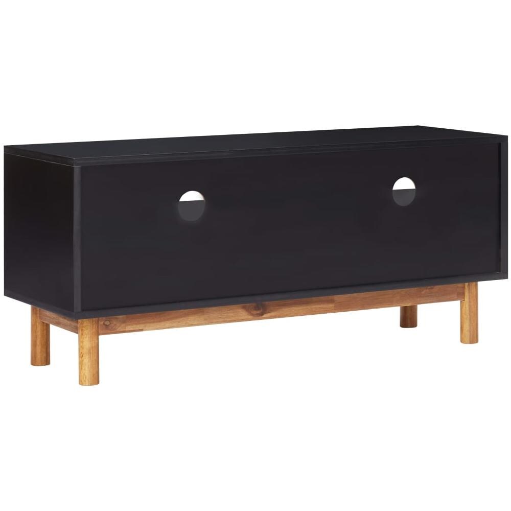 Mobile Porta Tv 100x35x45 Cm In Legno Massello Di Acacia E Mdf - Foto 2