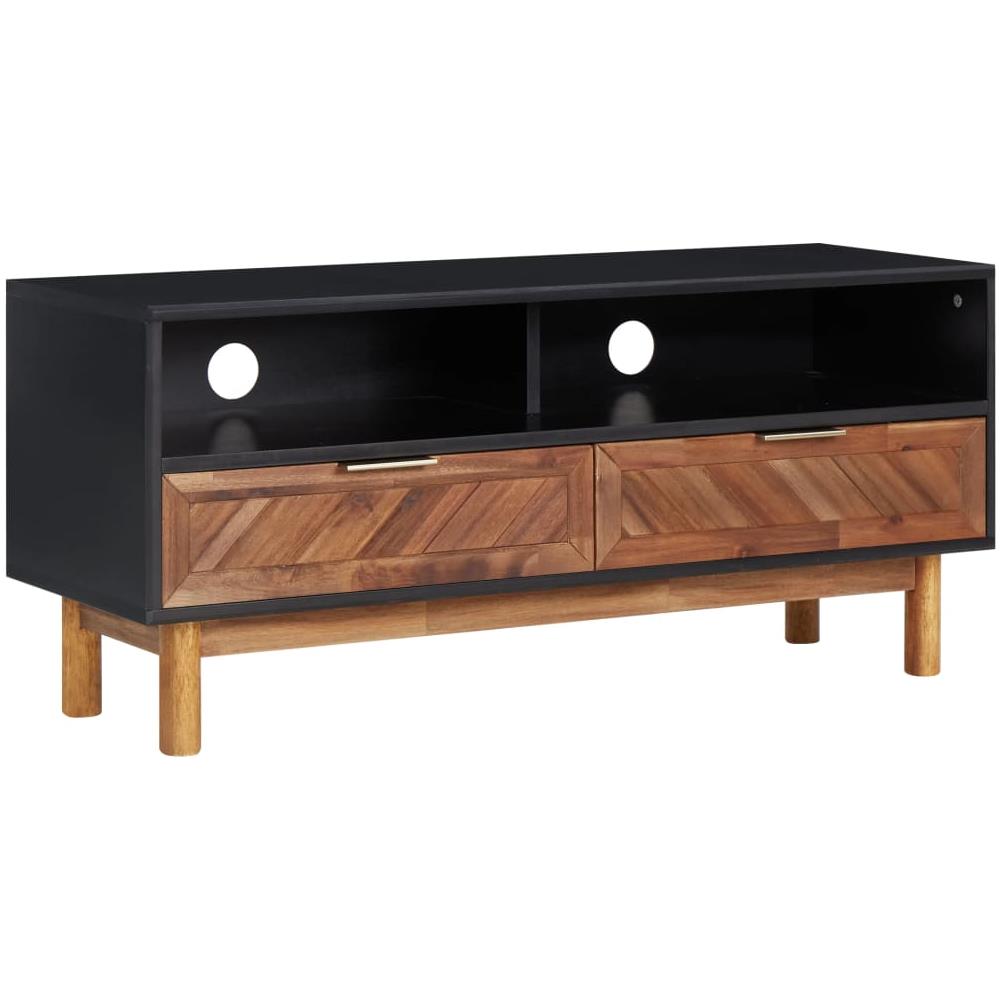 Mobile Porta Tv 100x35x45 Cm In Legno Massello Di Acacia E Mdf - Foto 1