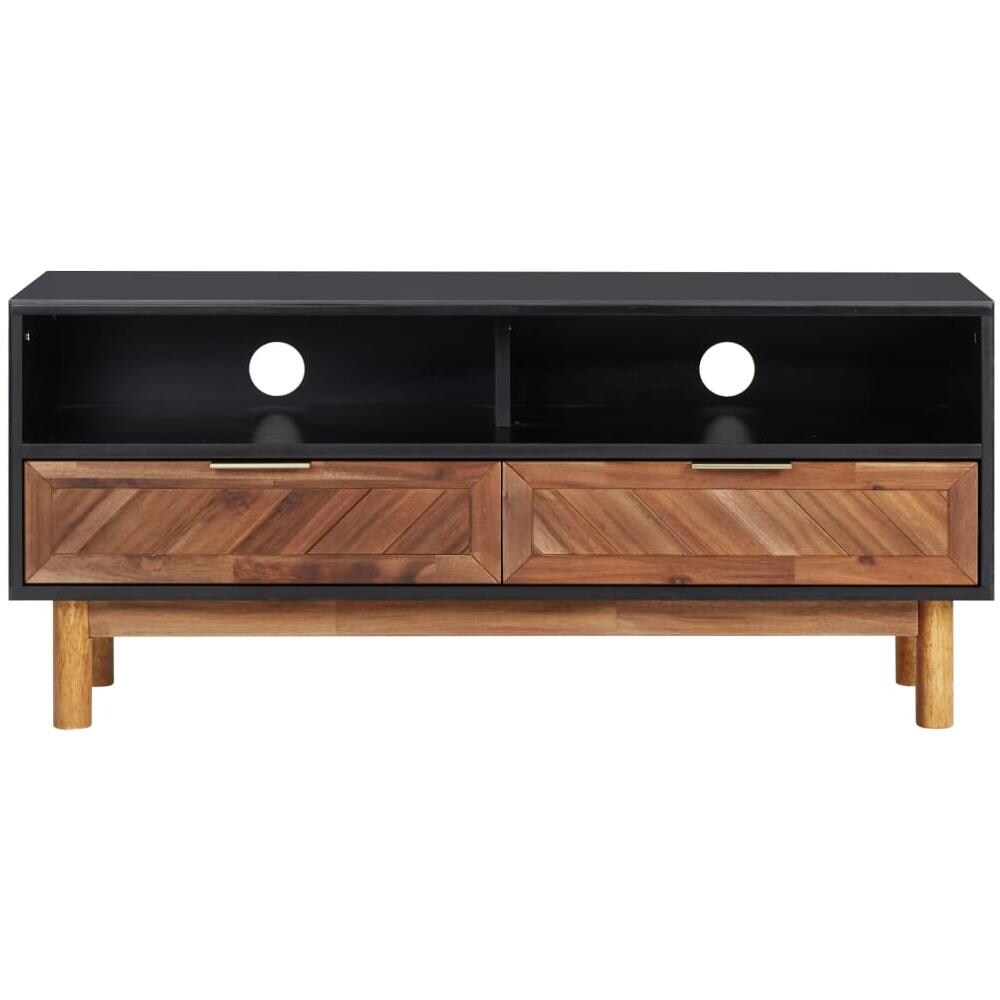 Mobile Porta Tv 100x35x45 Cm In Legno Massello Di Acacia E Mdf - Foto 6