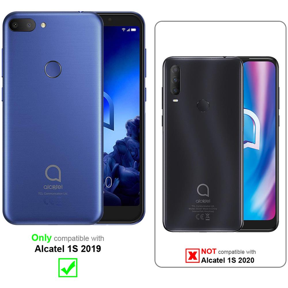 Custodia Compatibile Con Alcatel 1s 2019 2019 In Rosso Mela - Coperchio Protettiva Con Chiusura Magnetica, Funzione Stand E Tasca Per Le Carte - Foto 2