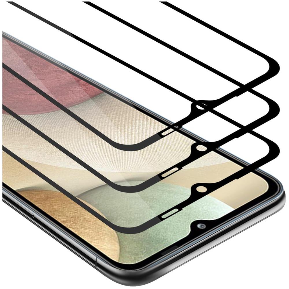 3x Pellicola Armatura A Schermo Intero Compatibile Con Samsung Galaxy A12 / M12 In Trasparente Con Nero - 3x Vetro Temperato (tempered) Di Protezione Del Display In Durezza 9h Con 3d Touch - Foto 1
