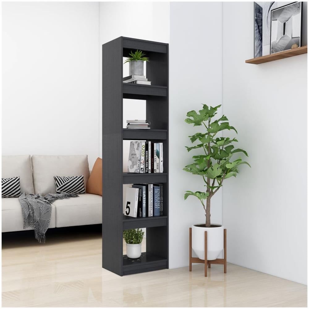 Libreria / divisorio Grigio 40x30x167,5 Cm In Massello Di Pino - Foto 3
