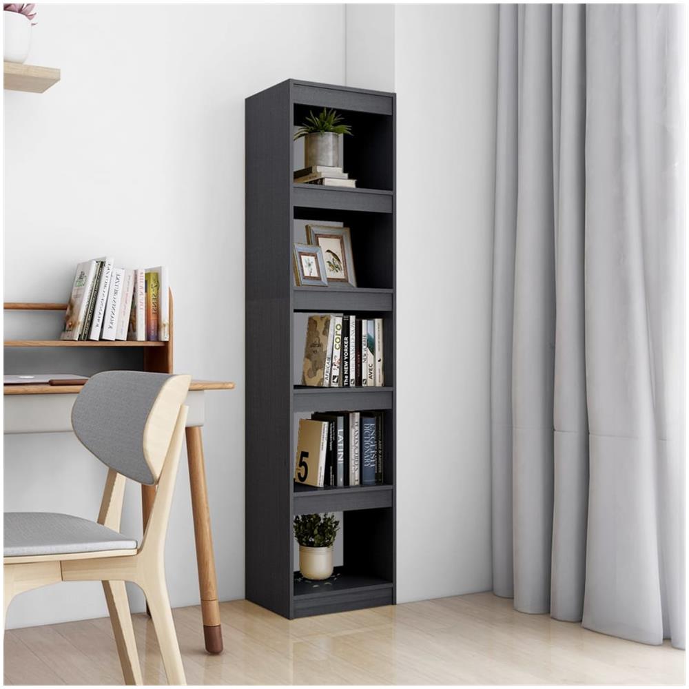 Libreria / divisorio Grigio 40x30x167,5 Cm In Massello Di Pino - Foto 1