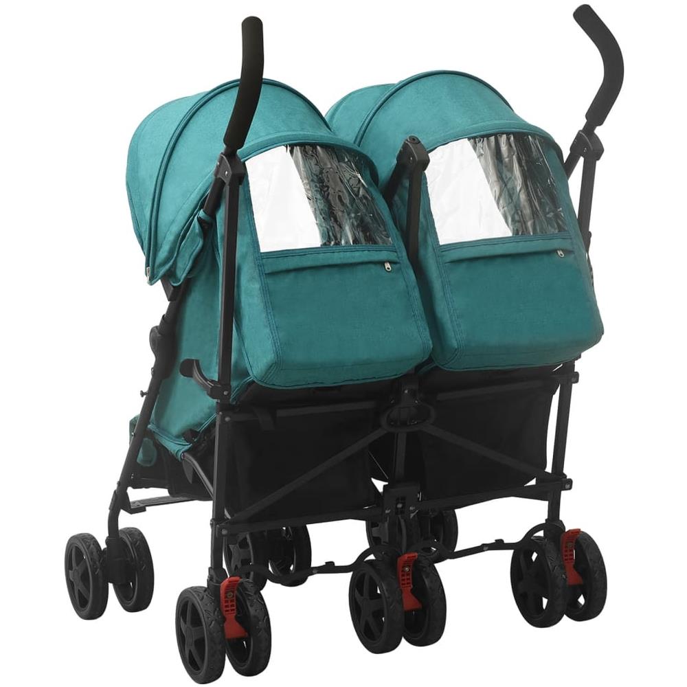 Passeggino Gemellare Verde In Acciaio - Foto 3
