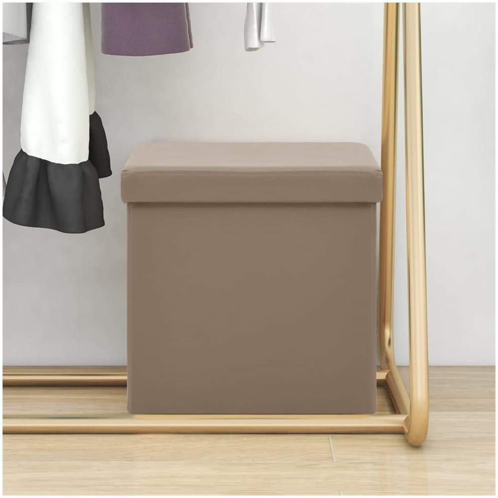 Sgabello Con Contenitore Pieghevole Cappuccino In Pvc - Foto 1