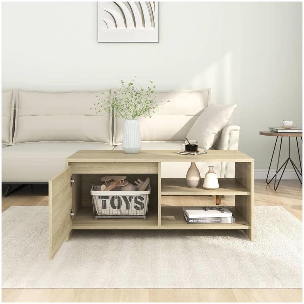 Tavolino Da Salotto Rovere Sonoma 102x50x45cm Legno Multistrato - Foto 3