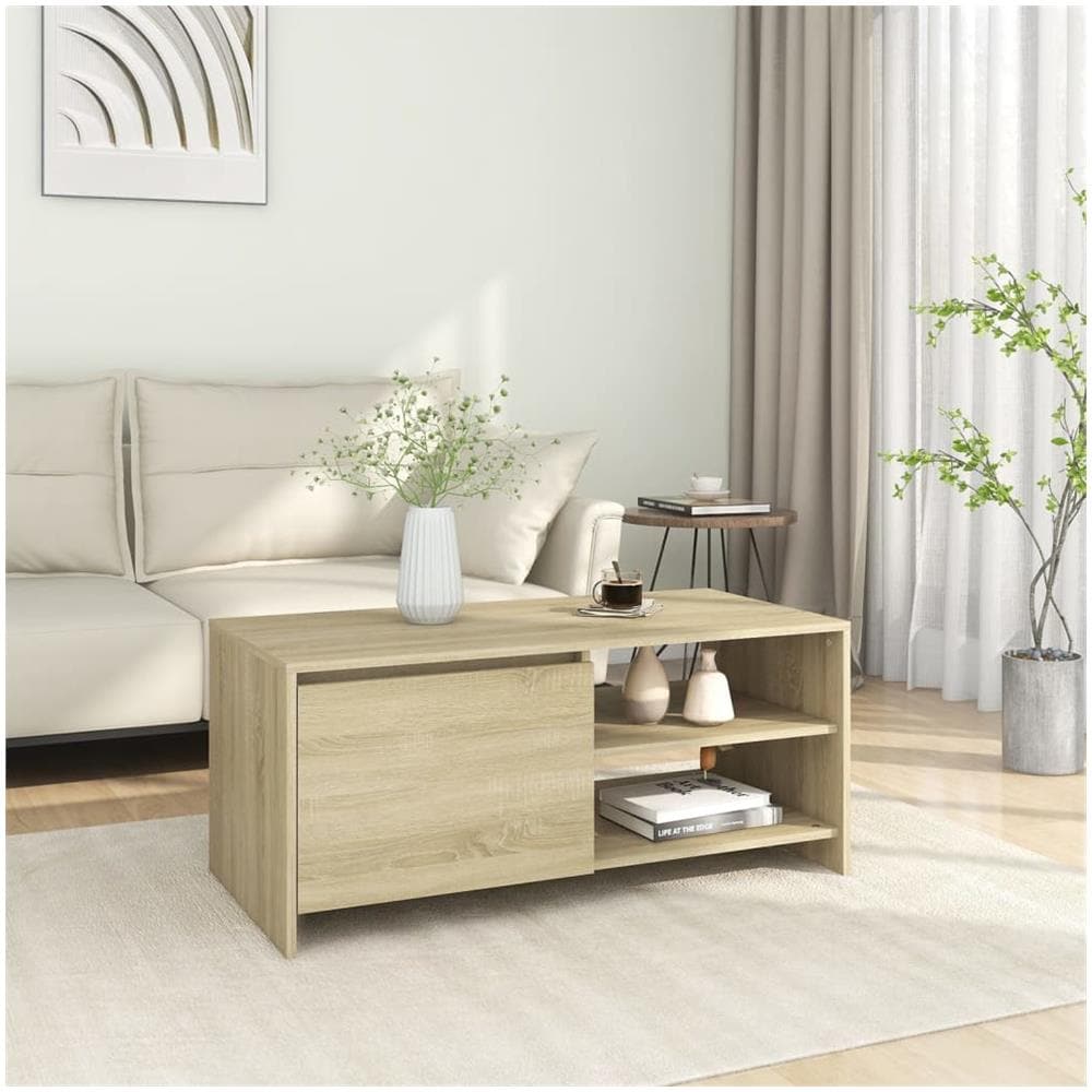 Tavolino Da Salotto Rovere Sonoma 102x50x45cm Legno Multistrato - Foto 1