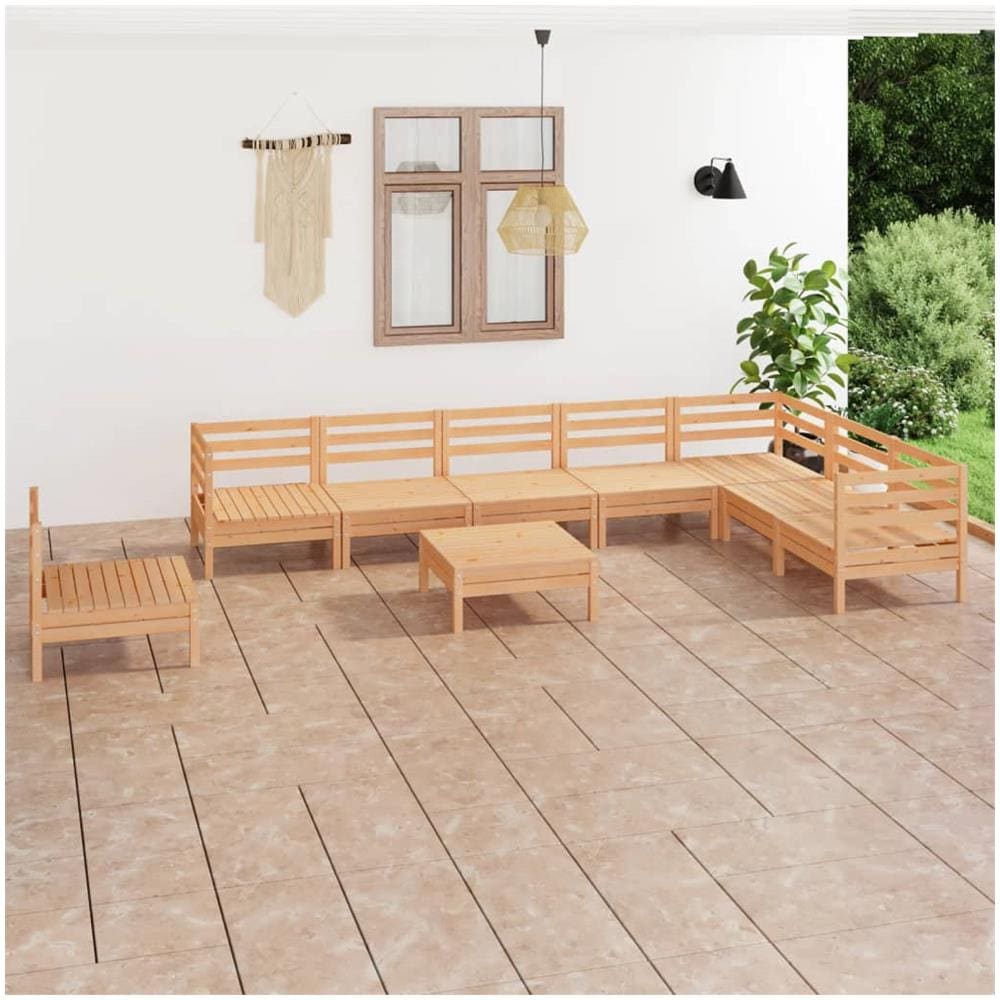 Set Salotto da Giardino 9 pz in Legno Massello di Pino - Foto 1