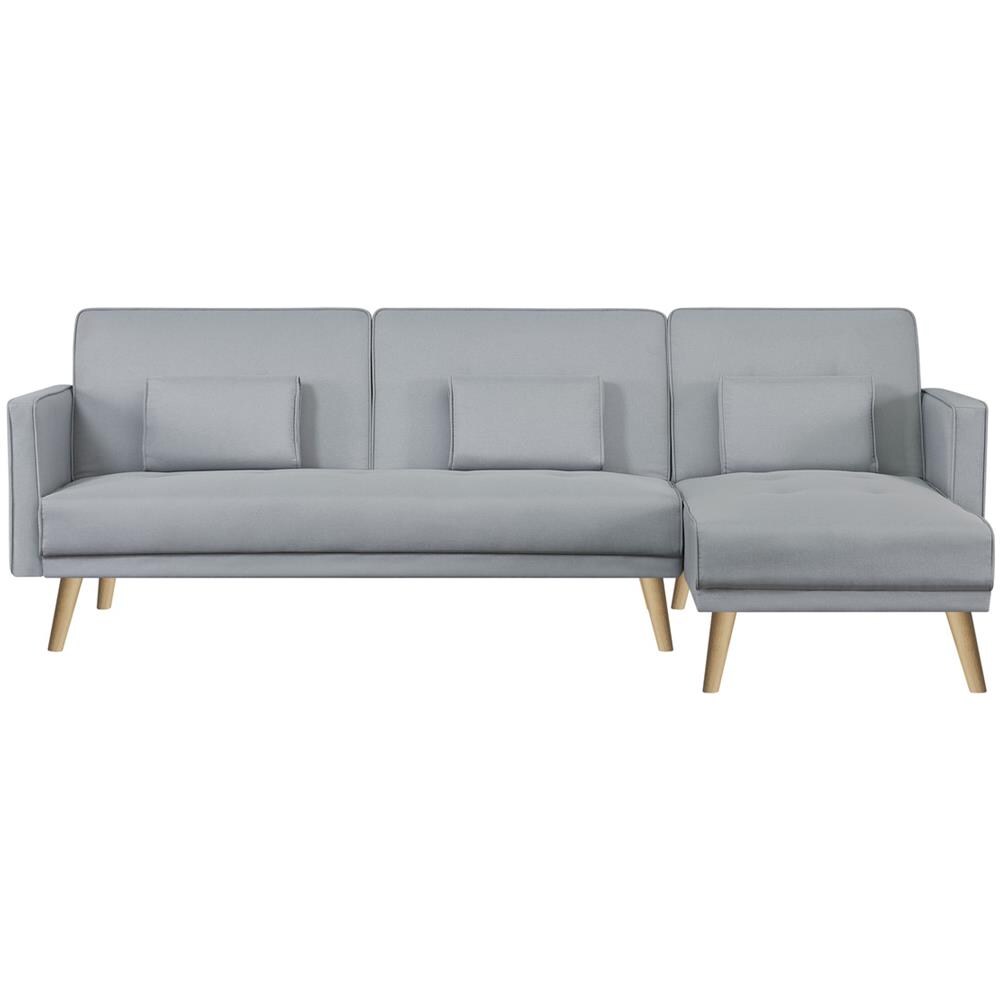 Grace Divano Penisola Reversibile E Convertibile 4 Posti Tessuto Grigio - Foto 1