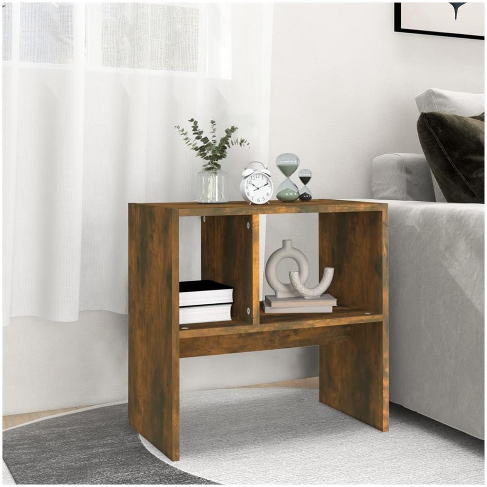 Tavolino Da Salotto Rovere Fumo 50x30x50cm Legno Multistrato - Foto 3